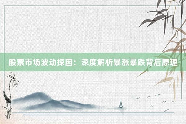 股票市场波动探因：深度解析暴涨暴跌背后原理