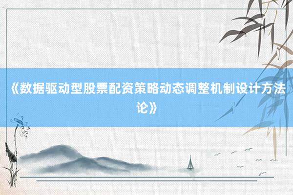 《数据驱动型股票配资策略动态调整机制设计方法论》