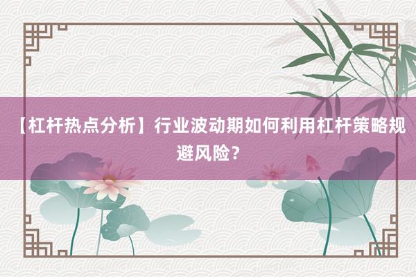 【杠杆热点分析】行业波动期如何利用杠杆策略规避风险？