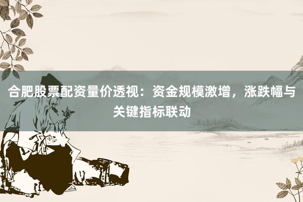 合肥股票配资量价透视：资金规模激增，涨跌幅与关键指标联动