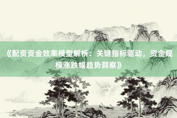 《配资资金效率模型解析：关键指标驱动，资金规模涨跌幅趋势洞察》